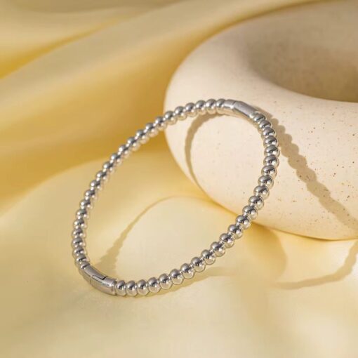 41067 - Pulsera Plateado acero bolitas