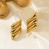 80106 - Zarcillos dorados acero alas