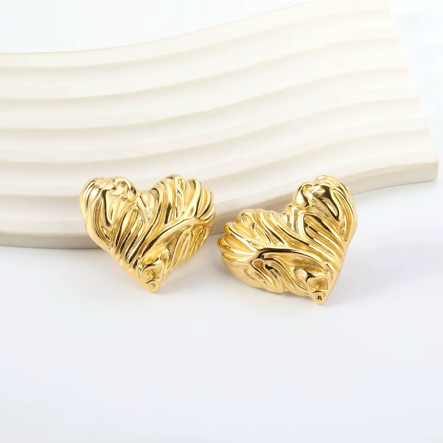 80005 - Zarcillo Acero Corazon abstracto