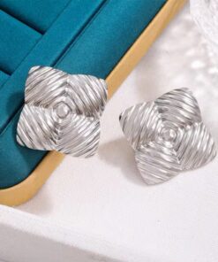 80025 - Zarcillo Acero cuadrados plateado