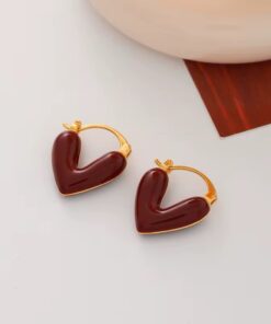 80087 - Zarcillos corazón vinotinto