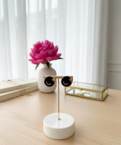 80093 - Zarcillos esmaltado negro