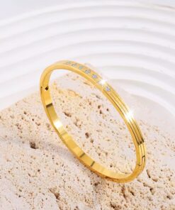 41066 - pulsera acero dorada con cristales