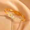 41085 - Pulsera acero dorado flor con cristales
