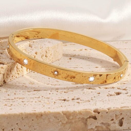 41086 - Pulsera acero dorado estrella y cristal