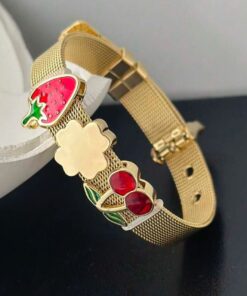 41005 - brazalete acero frutal dorado