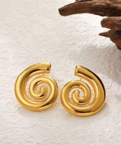 80119 - Zarcillos dorados acero espiral