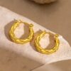80137 - Zarcillos dorados acero candongas