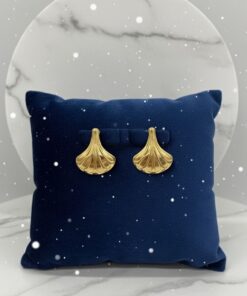 80111 - Zarcillos dorados acero jarron