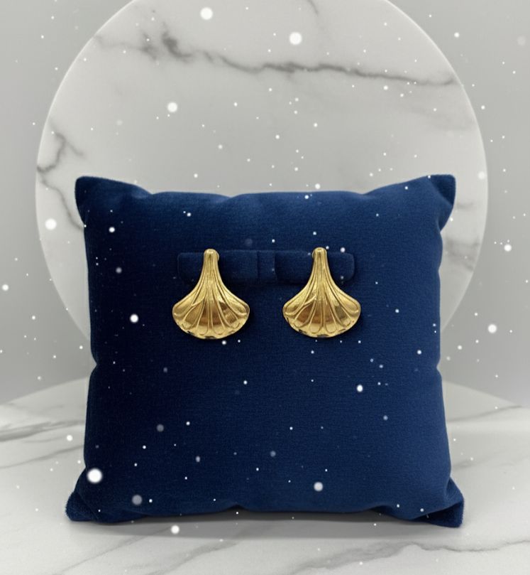 80111 - Zarcillos dorados acero jarron