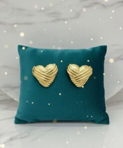 80123 - Zarcillos dorados corazon