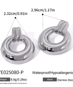 80056 - Zarcillos acero redondos plateado