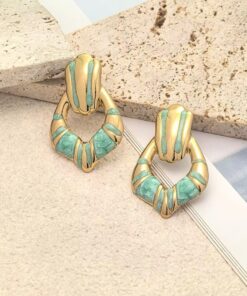 80159 - Zarcillos acero esmaltado verde