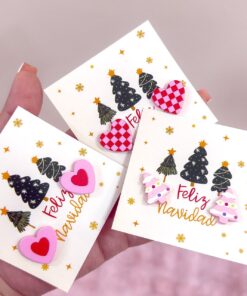 80161 - Zarcillos acrilicos navidad esmaltado figuras