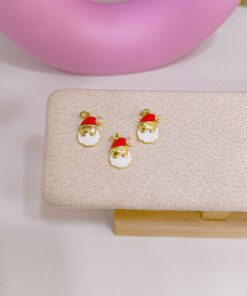 20339 - Dije navidad santa clous dorado con barba