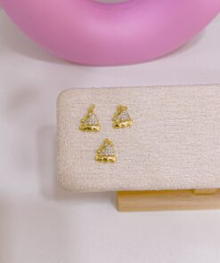 20343 - Dije navidad campana con cristales dorada