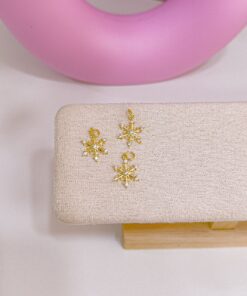 20347-1 Dije navidad copo de nieve con cristales