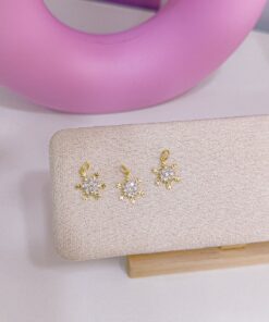 20353 - Dije navidad copo de nieve con cristales en el medio