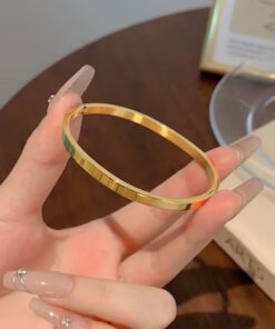 41079 - Pulsera Acero dorada lisa