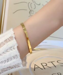 Alternative view of 41079 - Pulsera Acero dorada lisa