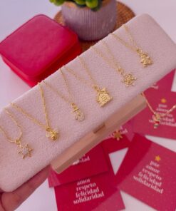 Alternative view of 21028-1 Collar armado navideño dorado