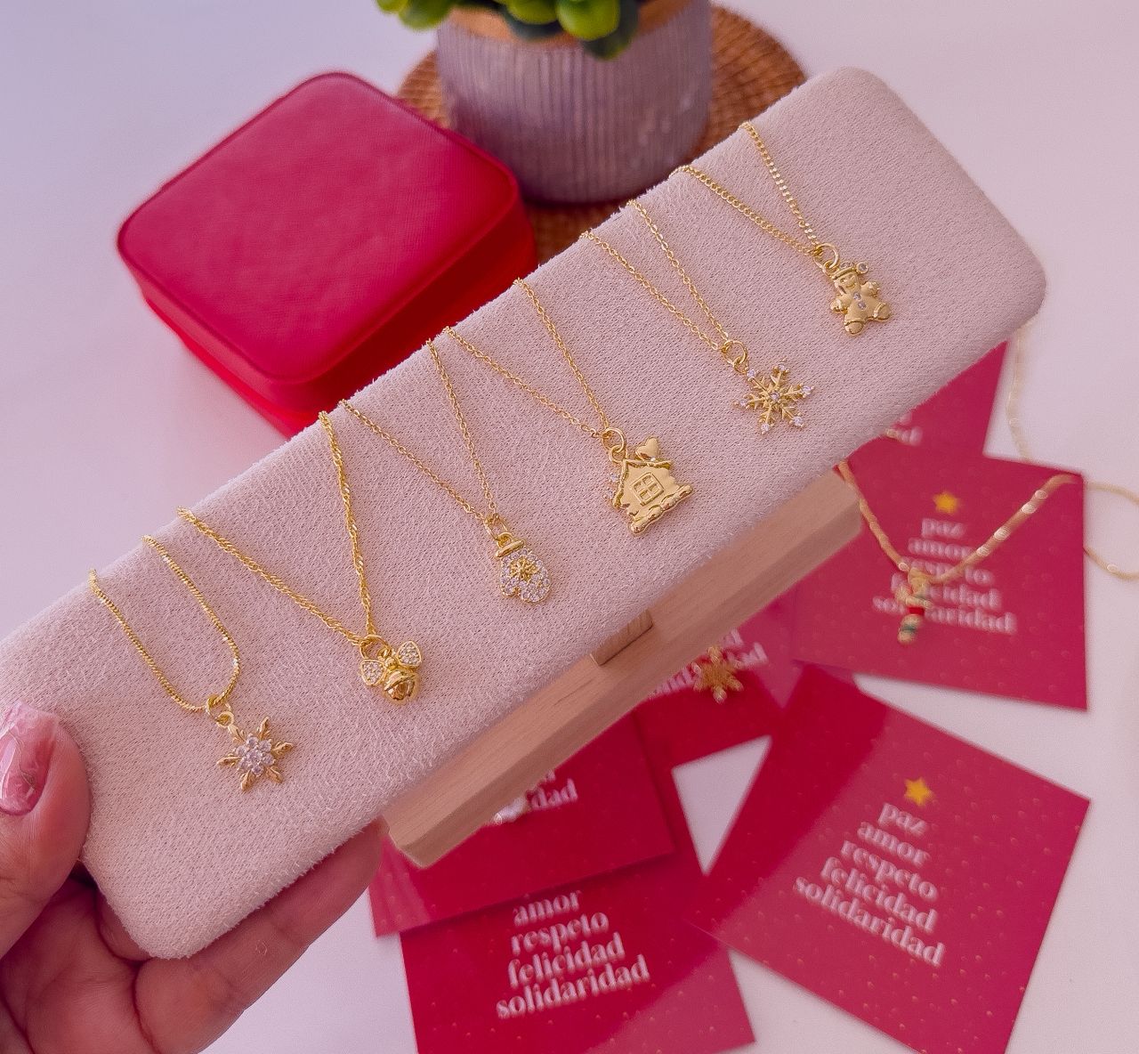 21028-1 Collar armado navideño dorado - Imagen 2