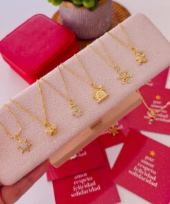 21028-1 Collar armado navideño dorado