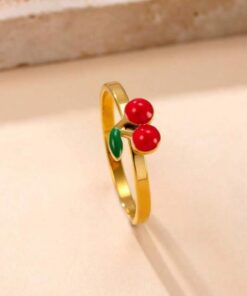 30008 - Anillos Acero cereza 1 hoja