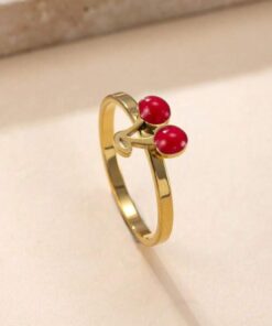 30010 - Anillos Acero cereza sin hoja