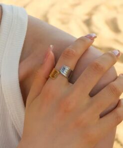 30014 - Anillos Acero bicolor grueso