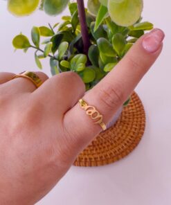 30016 - Anillos Acero dorado love