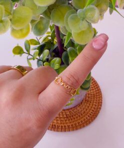 30018 - Anillos Acero dorado love corazon