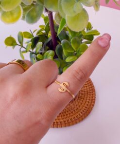 30020 - Anillos Acero dorado dolar