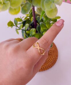 30025 - Anillos Acero dorado infinito