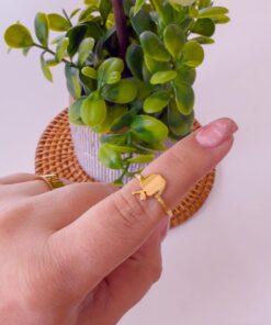 30028 - Anillos Acero dorado manzana