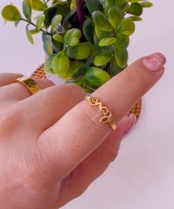 30035 - Anillos Acero dorado l corazon ve