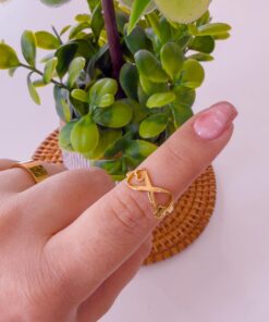 30033 - Anillos Acero dorado infinito corazon