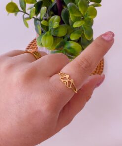 30037 - Anillos Acero dorado mariposa