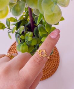 30043 - Anillos Acero dorado estrella