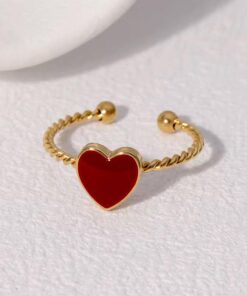 30044 - Anillos Acero rojo entorchado