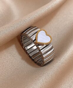 30055-1 Anillo Acero estirable plateado