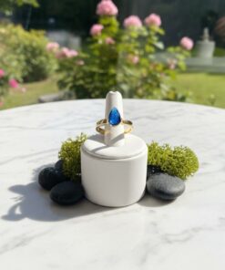 30071 - Anillo Acero cristal azul