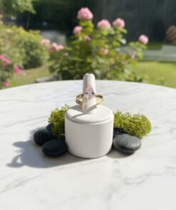 30071-1 Anillo Acero cristal rosado