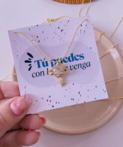 21005 - Collar armado corazon con estrella transparente