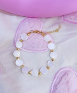 41012-4 Pulsera armada nacar con balines redondos