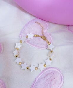 41012 - Pulsera armada nacar con balines estrellas