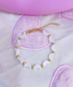 41012-2 Pulsera armada nacar con balines luna