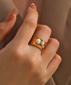 30020 - Anillos Acero dorado dolar