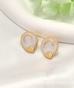 80093-1 Zarcillos esmaltado blanco