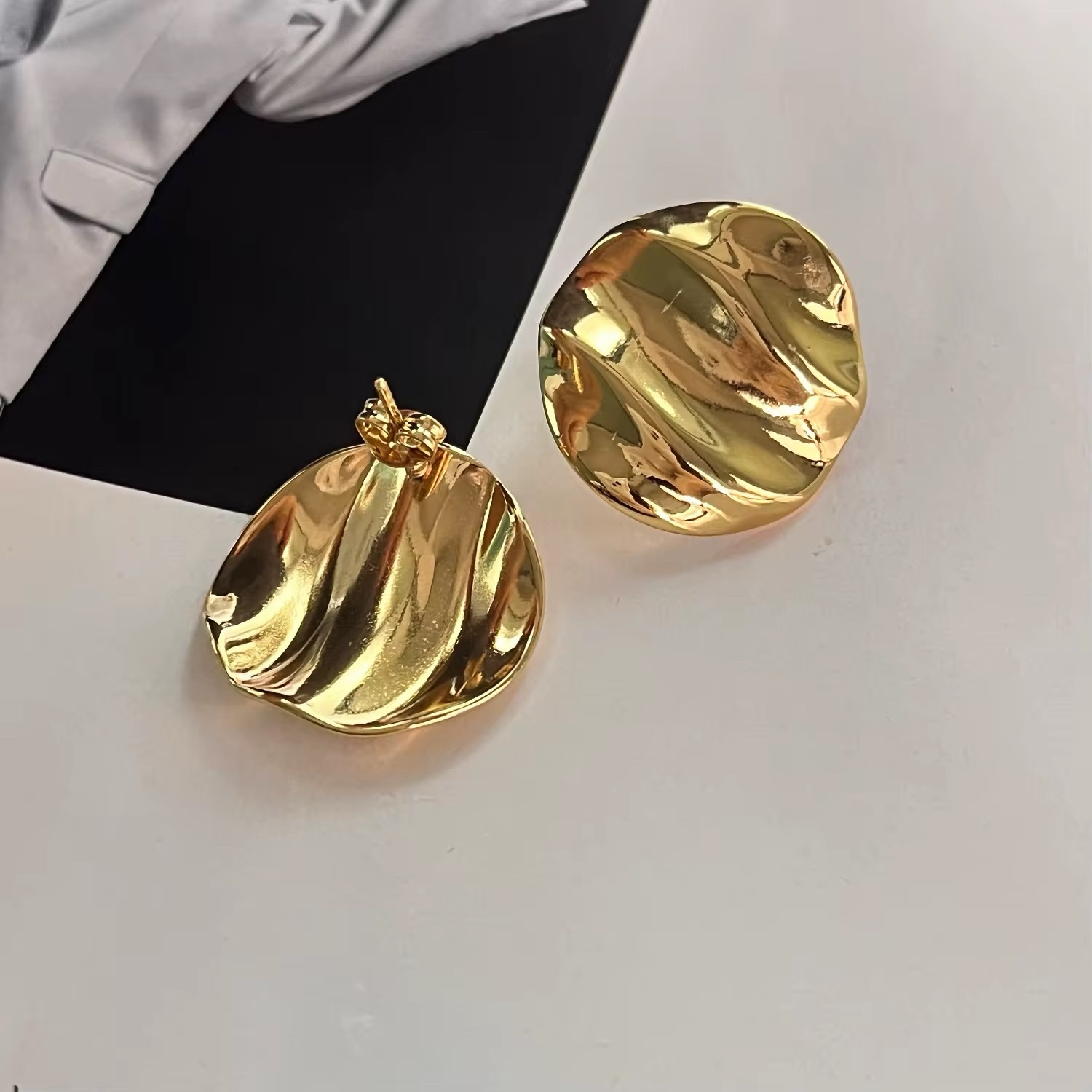 80126 - Zarcillos dorados acero